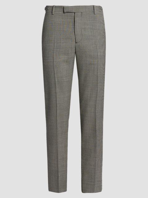 Alexander McQueen Men's Gingham Wool Trousers - Black Ivory