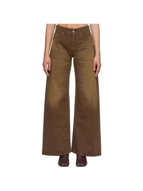 MM6 Maison Margiela Brown Faded Trousers