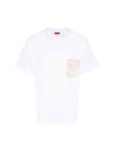 slub-pocket cotton T-shirt