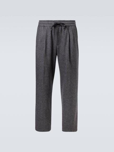 Dolce & Gabbana Herringbone wool-blend wide-leg pants