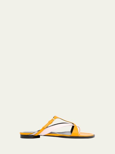 Pierre Hardy Brasilia Bicolor Leather Thong Sandals