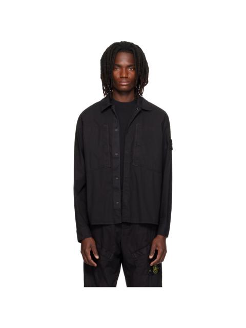 Stone Island Black 1200005 Stretch Cotton Tela 'PARACADUTE' Shirt