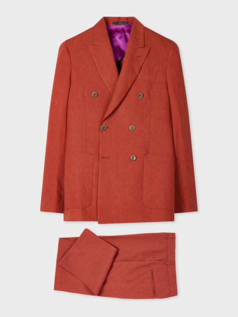 Paul Smith Rust Red Double-Breasted Linen Two-Piece Suit