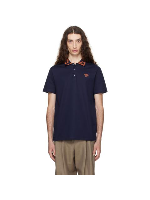 VERSACE Navy Greca Polo