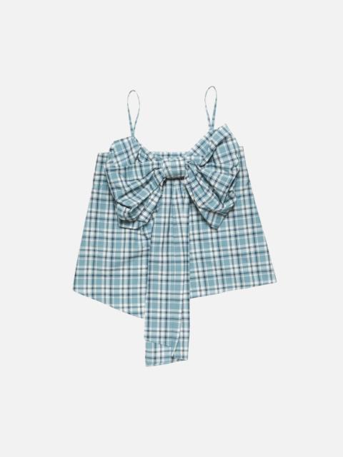 Acne Studios Check top with bow - Blue/white