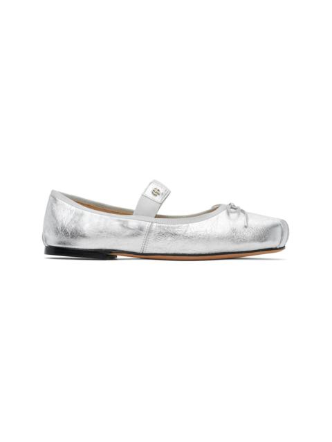 ANINE BING Silver Jolie Ballerina Flats