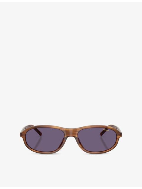 Prada PR D20SU Oval-Frame Acetate Sunglasses