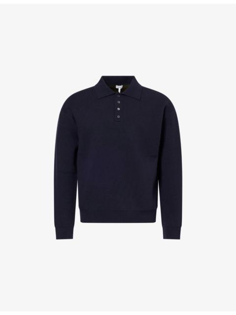 Loewe Intarsia-Logo Polo-Collar Wool Jumpers