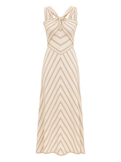 Zimmermann LUNA METALLIC HALTER DRESS