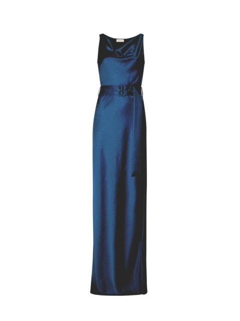 Satin Bias Belted Gown