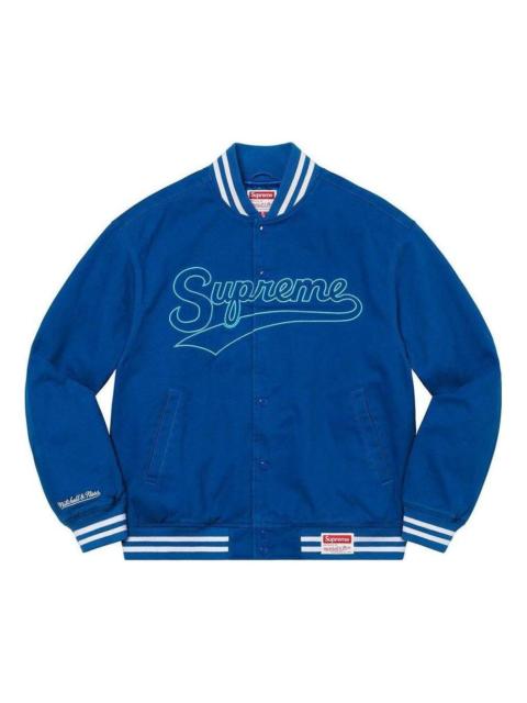 Supreme Supreme x Mitchell & Ness Doughboy Twill Varsity Jacket 'Blue White' SUP-FW22-716