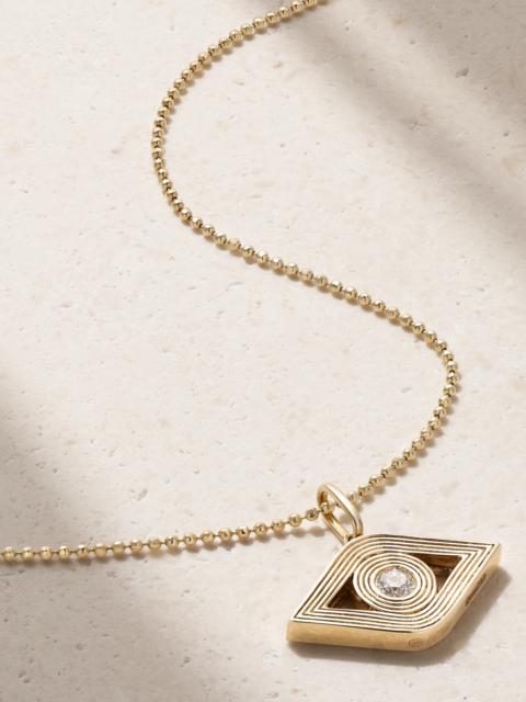 SYDNEY EVAN Extra Large Evil Eye 14-karat Gold Diamond Necklace