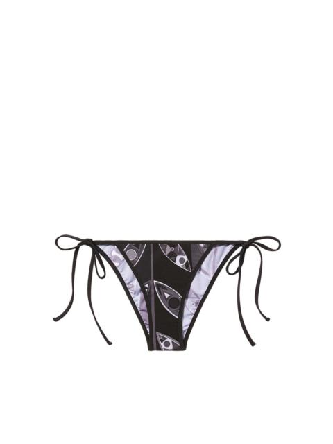 abstract print tied bikini bottom