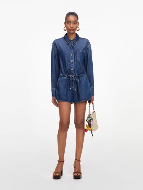 self-portrait Denim Relaxed Fit Playsuit