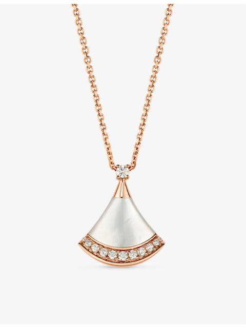 BVLGARI Divas Dream 18ct rose-gold, 0.13ct brilliant-cut diamond and mother-of-pearl pendant necklace