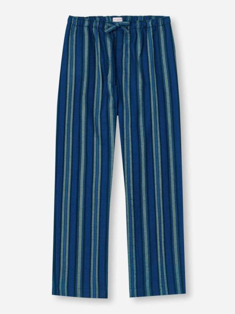 Derek Rose Men's Lounge Trousers Kelburn 38 Brushed Cotton Blue