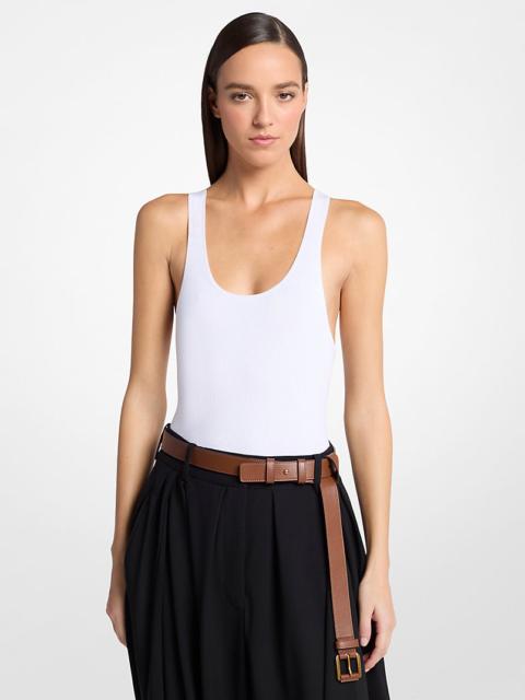MICHAEL KORS COLLECTION Ribbed Stretch Viscose Bodysuit