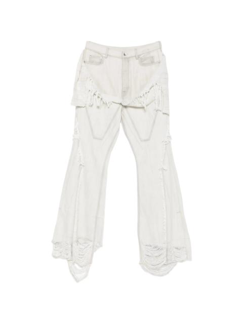 Rick Owens DRKSHDW Rick Owens Drkshdw Fringed Distressed Button-fastening Jeans