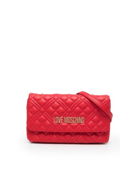 Moschino logo-plaque quilted crossbody bag