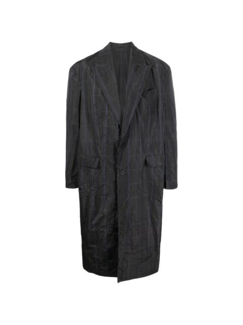 Prince of Wales check trench coat
