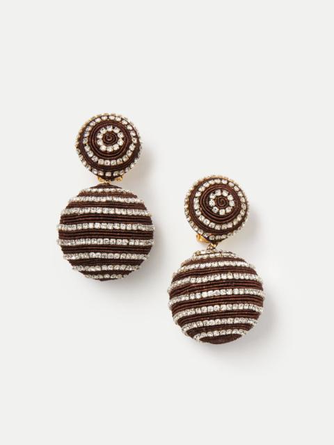 VERONICA BEARD CRYSTAL BROWN STRIPE DROP EARRINGS | POST BACKING