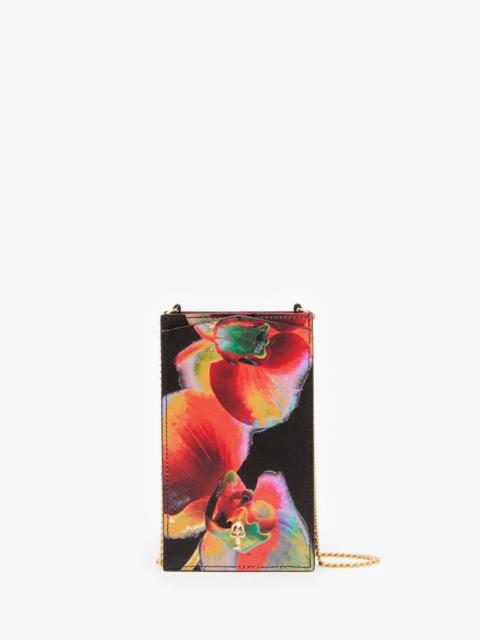 Alexander McQueen Women's Solarised Orchid Skull Phone Case With Chain in Multicolor