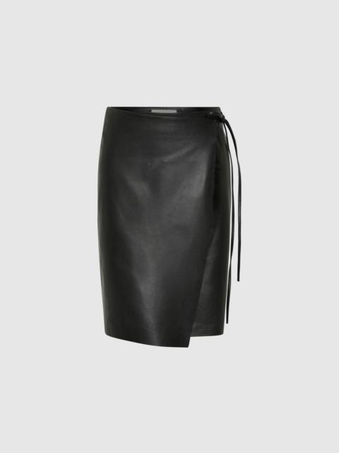 ST. AGNI Leather Everyday Wrap Skirt - Black