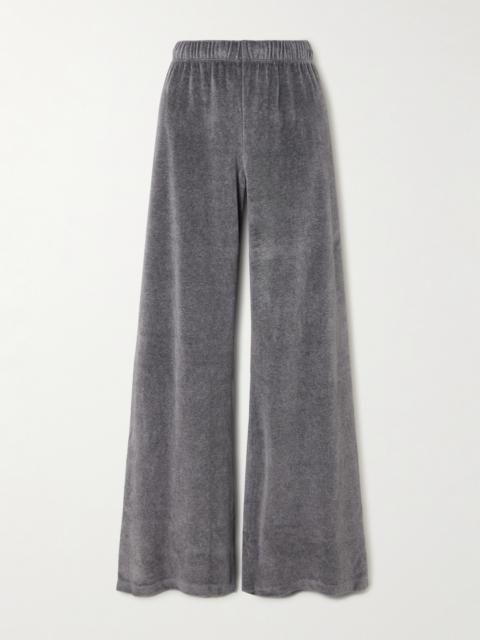 SUZIE KONDI Zephyra Cotton-blend Velour Wide-leg Pants