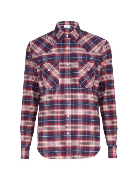 Cotton Flannel Loose-Fit Western Shirt