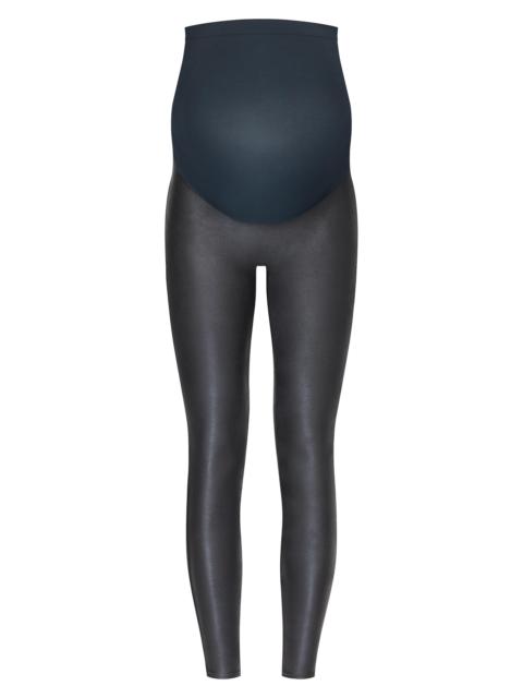 SPANX Women's Mama Maternity Faux Leather Leggings - Very Black