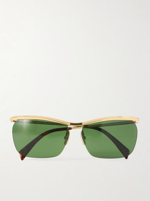 CELINE Square-frame gold-tone sunglasses Gold