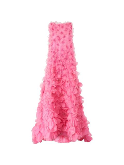 floral-appliqué gown