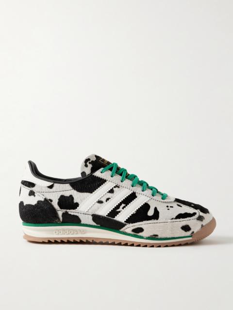 adidas Originals Sl 72 Og Suede And Leather-trimmed Cow-print Calf Hair Sneakers