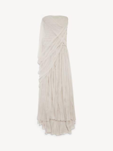 BALENCIAGA Women's Draped Bustier Dress in Light Beige