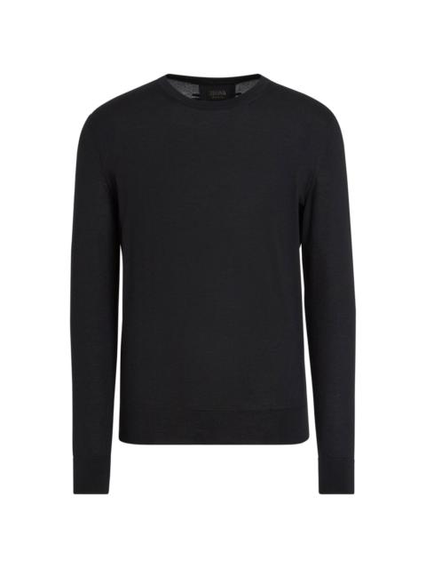 crew-neck wool sweatshirt