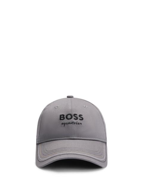 BOSS EQUESTRIAN EMBROIDERED-LOGO CAP WITH LEATHER STRAP