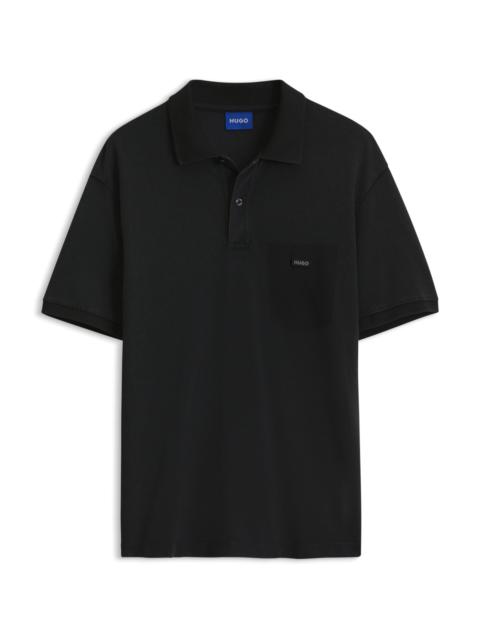 HUGO COTTON PIQUÉ POLO SHIRT WITH LOGO BADGE