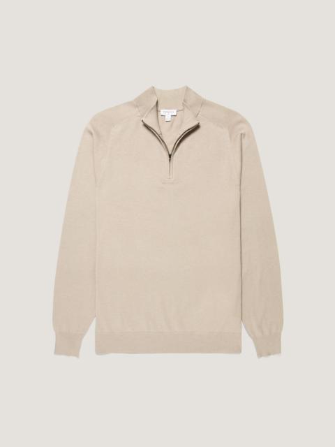 Sunspel Sea Island Cashmere Half Zip