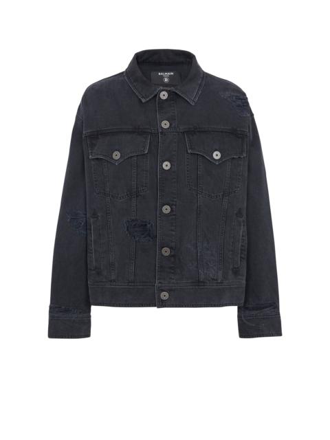 Balmain Worn-effect denim jacket