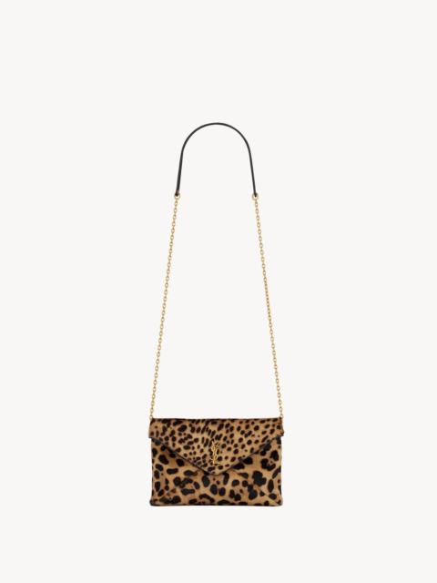 SAINT LAURENT CASSANDRE SMALL CHAIN POUCH IN PONY HAIR LEATHER