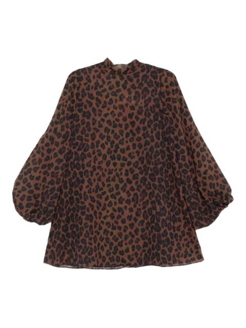 SIMONMILLER leopard-print high-neck mini dress