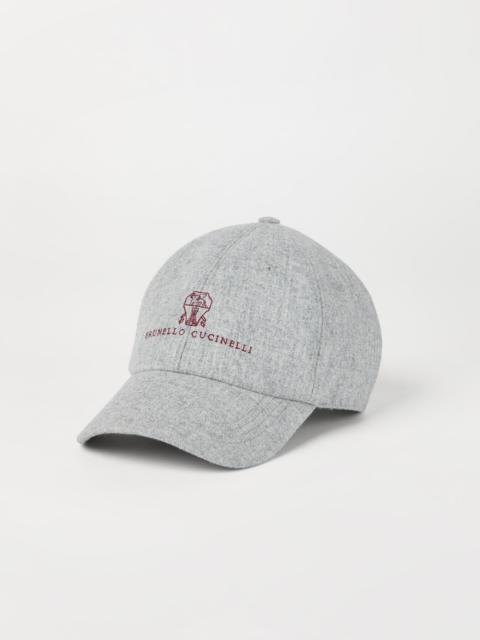 Brunello Cucinelli Virgin wool flannel baseball cap with embroidery