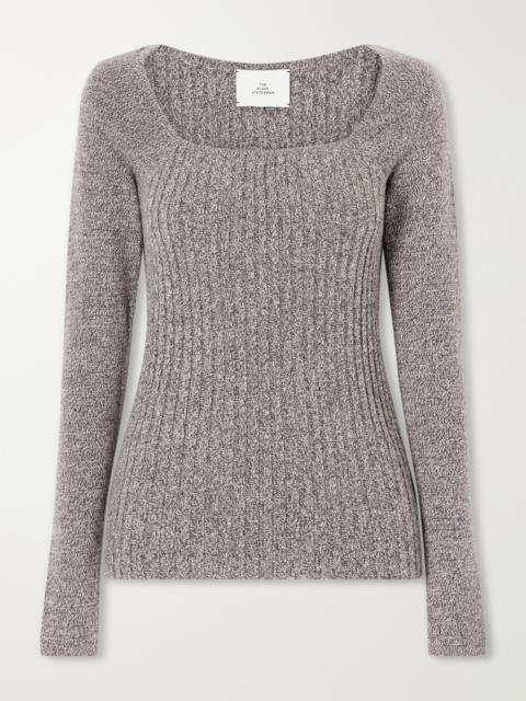 The Elder Statesman Marl Knitted Cashmere T-shirt