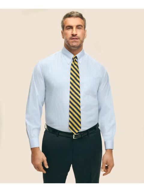 Brooks Brothers Big & Tall Stretch Supima® Cotton Non-Iron Pinpoint Oxford Button-Down Collar, Candy Stripe Dress Sh