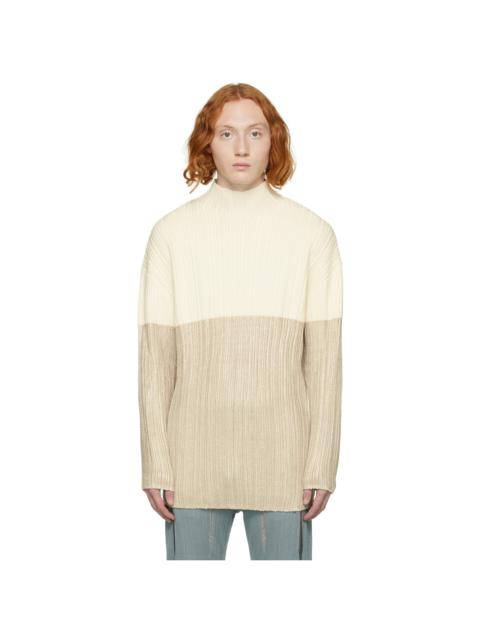 LGN LOUIS GABRIEL NOUCHI Off-White Mock Neck Sweater