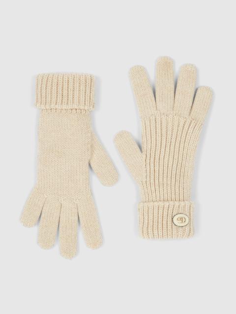 GUCCI Rib knit wool viscose lamé gloves