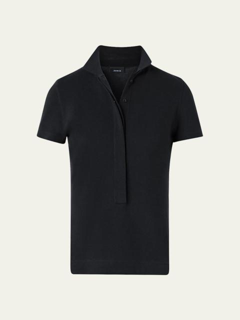 AKRIS Cotton Pique Short-Sleeve Polo Shirt