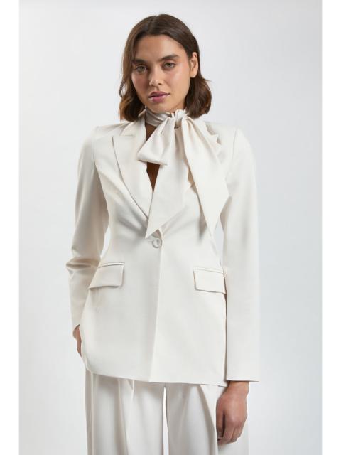 KAREN MILLEN Compact Viscose Tie Neck Tailored Blazer