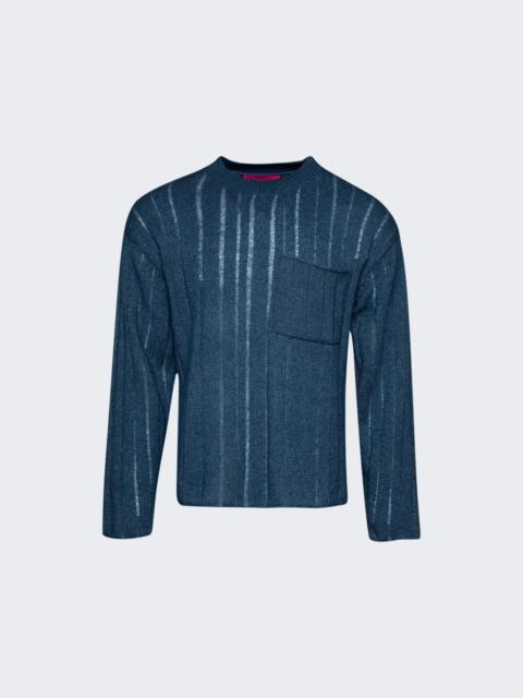 The Elder Statesman Drop Needle Pocket Racing Crew Sea Blue