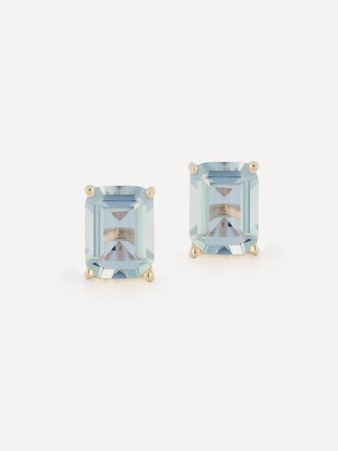 MATEO 14ct Gold Blue Topaz Stud Earrings